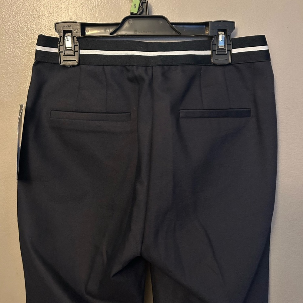 Zara pants - navy straight leg ankle length elastic back NWT - Picture 5 of 11